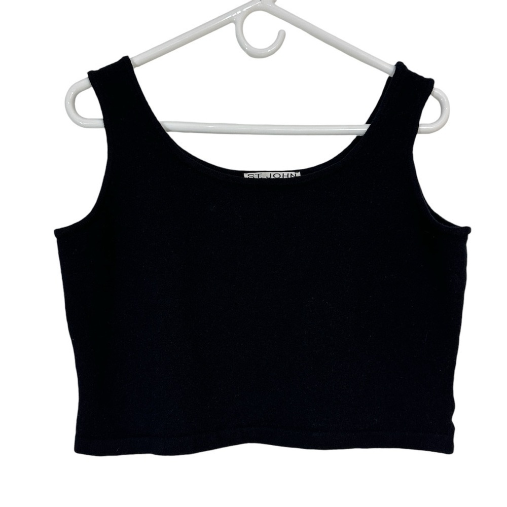 St John Basics Santana Knit Crop Tank Top